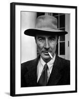 Portrait of American Physicist J. Robert Oppenheimer Wearing a Porkpie Hat and Smoking a Cigarette-Alfred Eisenstaedt-Framed Premium Photographic Print