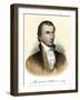 Portrait of American President James Monroe (1758-1831) with His Signature. Colour Engraving of The-null-Framed Giclee Print