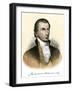 Portrait of American President James Monroe (1758-1831) with His Signature. Colour Engraving of The-null-Framed Giclee Print