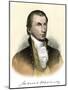 Portrait of American President James Monroe (1758-1831) with His Signature. Colour Engraving of The-null-Mounted Giclee Print