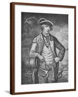 Portrait of American Revolutionary Israel Putnam Ready for Battle-null-Framed Giclee Print