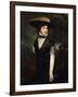 Portrait of Amy Bird, the actress, in black, a landscape beyond-Philpot Glyn Warren-Framed Giclee Print