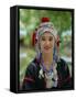 Portrait of an Akha Hill Tribe Woman in Traditional Clothing, Mae Hong Son Province-Gavin Hellier-Framed Stretched Canvas