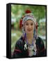 Portrait of an Akha Hill Tribe Woman in Traditional Clothing, Mae Hong Son Province-Gavin Hellier-Framed Stretched Canvas