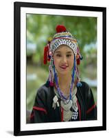 Portrait of an Akha Hill Tribe Woman in Traditional Clothing, Mae Hong Son Province-Gavin Hellier-Framed Photographic Print