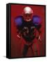 Portrait of an American Football Player Standing in a Tackle Pose-null-Framed Stretched Canvas