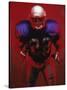 Portrait of an American Football Player Standing in a Tackle Pose-null-Stretched Canvas