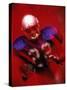 Portrait of an American Football Player Standing in a Tackle Pose-null-Stretched Canvas