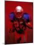 Portrait of an American Football Player Standing in a Tackle Pose-null-Mounted Photographic Print