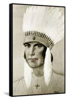 Portrait of an American Indian, 20th Century-null-Framed Stretched Canvas