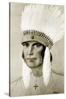 Portrait of an American Indian, 20th Century-null-Stretched Canvas