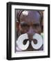 Portrait of an Asmat Man with Nose Ornament, Papua New Guinea, Pacific-Claire Leimbach-Framed Photographic Print