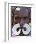 Portrait of an Asmat Man with Nose Ornament, Papua New Guinea, Pacific-Claire Leimbach-Framed Photographic Print