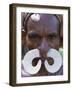 Portrait of an Asmat Man with Nose Ornament, Papua New Guinea, Pacific-Claire Leimbach-Framed Photographic Print