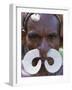 Portrait of an Asmat Man with Nose Ornament, Papua New Guinea, Pacific-Claire Leimbach-Framed Photographic Print