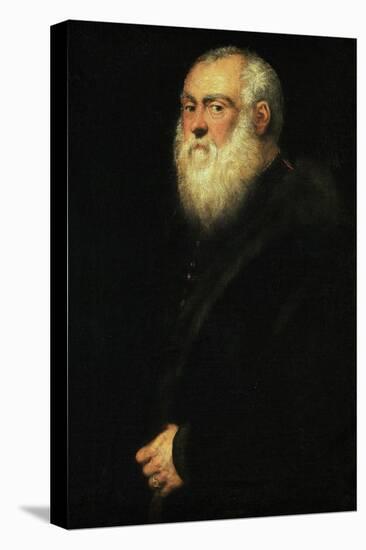 Portrait of an Elder Man with White Beard, circa 1570-Jacopo Robusti Tintoretto-Stretched Canvas