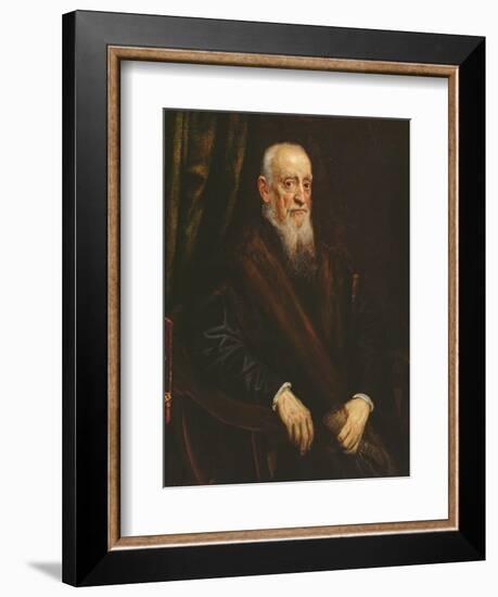 Portrait of an Elderly Gentleman, C.1575-Jacopo Robusti Tintoretto-Framed Giclee Print