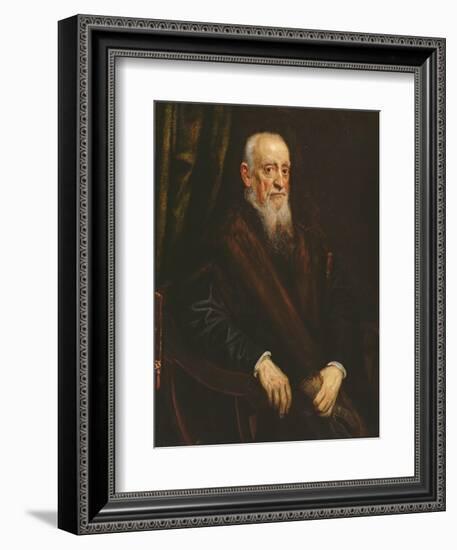 Portrait of an Elderly Gentleman, C.1575-Jacopo Robusti Tintoretto-Framed Giclee Print