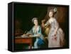 Portrait of an Elderly Lady with Her Daughter-Anne Vallayer-coster-Framed Stretched Canvas