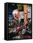 Portrait of an Elderly Musician from the Naxi Orchestra Practising by the Black Dragon Pool, China-Doug Traverso-Framed Stretched Canvas