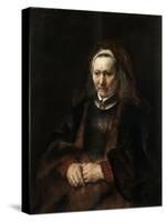 Portrait of an Elderly Woman, 1650-1652-Rembrandt van Rijn-Stretched Canvas