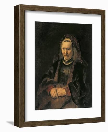 Portrait of an Elderly Woman, c. 1650-Rembrandt van Rijn-Framed Giclee Print