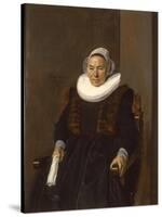 Portrait of an Elderly Woman, Traditionally Called Mevrouw Bodolphe, 1643-Frans Hals-Stretched Canvas