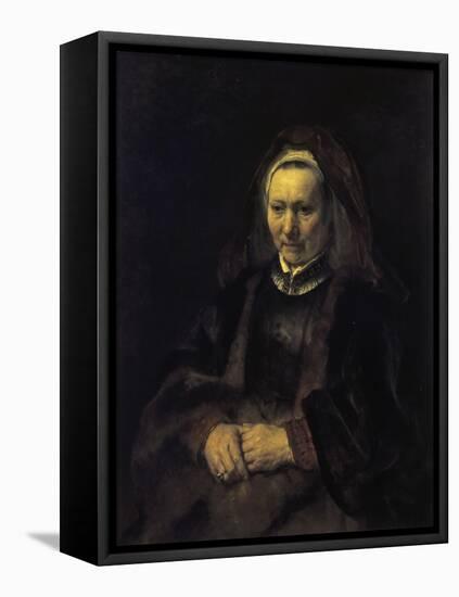 Portrait of an Elderly Woman-Rembrandt van Rijn-Framed Stretched Canvas