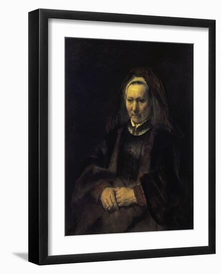 Portrait of an Elderly Woman-Rembrandt van Rijn-Framed Giclee Print