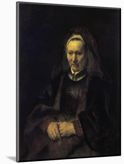 Portrait of an Elderly Woman-Rembrandt van Rijn-Mounted Giclee Print