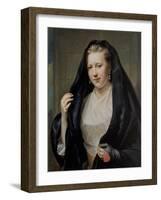 Portrait of an Elegant Lady, 18Th Century (Oil on Canvas)-Johann Georg Ziesenis-Framed Giclee Print