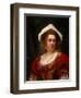 Portrait of an Elegant Lady in a Red Velvet Dress-Gustave Jean Jacquet-Framed Giclee Print