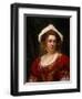 Portrait of an Elegant Lady in a Red Velvet Dress-Gustave Jean Jacquet-Framed Giclee Print