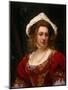 Portrait of an Elegant Lady in a Red Velvet Dress-Gustave Jean Jacquet-Mounted Giclee Print