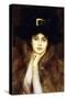 Portrait of an Elegant Lady-Albert Lynch-Stretched Canvas