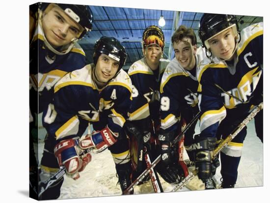 Portrait of an Ice Hockey Team-null-Stretched Canvas