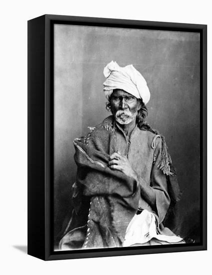 Portrait of an Indian Man, from 'The Costumes and People of India', C.1860s-Willoughby Wallace Hooper-Framed Stretched Canvas