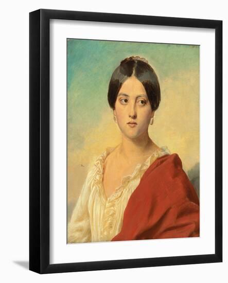 Portrait of an Italian Girl, Half Length, C.1834-Franz Xaver Winterhalter-Framed Giclee Print