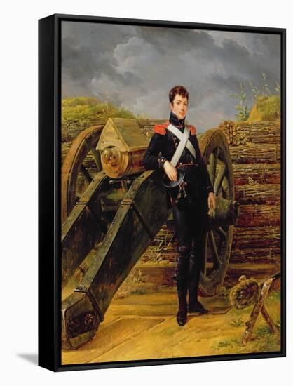 Portrait of an Officer in the Garde Nationale-Horace Vernet-Framed Stretched Canvas