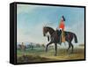 Portrait of an Officer of the 3rd Dragoon Guards with Other Members of the Regiment Beyond-John E. Ferneley-Framed Stretched Canvas
