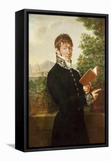 Portrait of an Official, Said to Be l'Intendant Delonay, Standing Above Florence, 1809-Francois-xavier Fabre-Framed Stretched Canvas