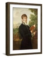 Portrait of an Official, Said to Be l'Intendant Delonay, Standing Above Florence, 1809-Francois-xavier Fabre-Framed Giclee Print