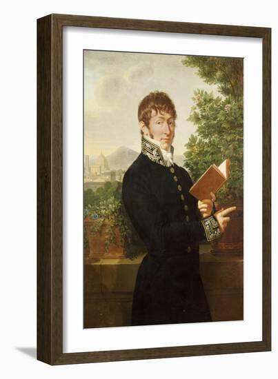 Portrait of an Official, Said to Be l'Intendant Delonay, Standing Above Florence, 1809-Francois-xavier Fabre-Framed Giclee Print