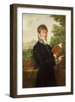 Portrait of an Official, Said to Be l'Intendant Delonay, Standing Above Florence, 1809-Francois-xavier Fabre-Framed Giclee Print