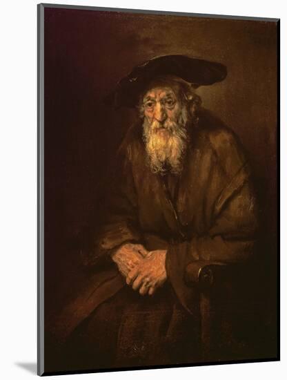 Portrait of an Old Jew-Rembrandt van Rijn-Mounted Premium Giclee Print