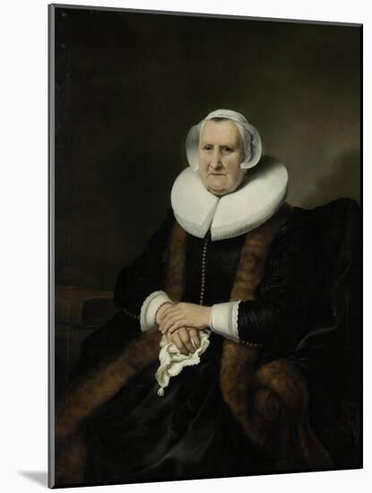 Portrait of an Old Lady, Possibly Elisabeth Bas-Ferdinand Bol-Mounted Art Print