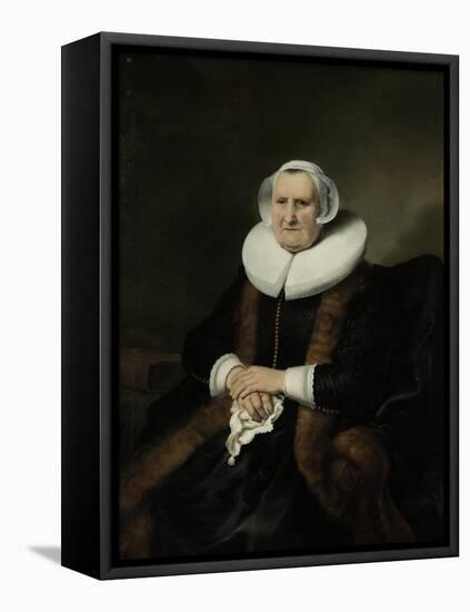 Portrait of an Old Lady, Possibly Elisabeth Bas-Ferdinand Bol-Framed Stretched Canvas