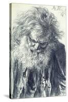 Portrait of an Old Man, 1884-Adolph Friedrich Erdmann von Menzel-Stretched Canvas