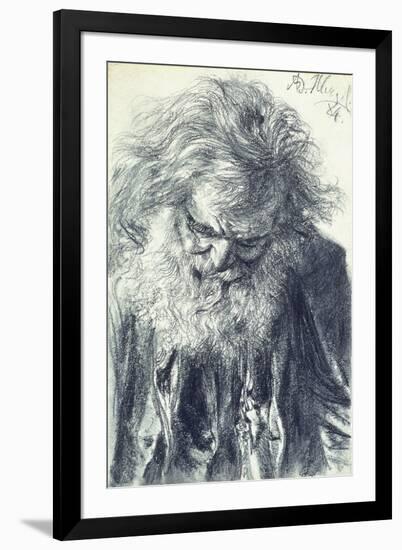 Portrait of an Old Man, 1884-Adolph Friedrich Erdmann von Menzel-Framed Giclee Print