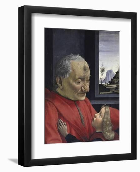 Portrait of an Old Man and His Grandson-Domenico Ghirlandaio-Framed Premium Giclee Print